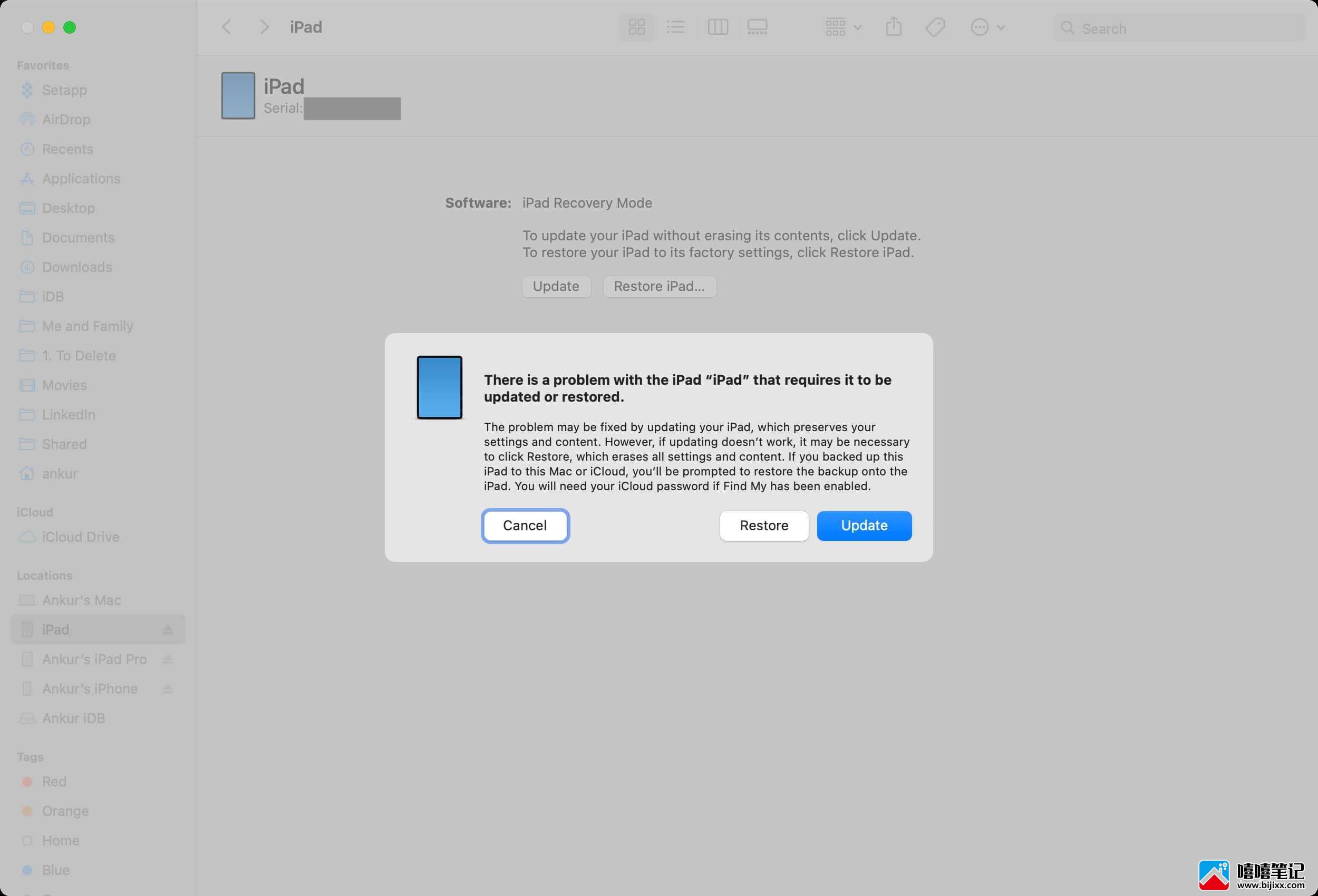如何将您的 iPhone 或 iPad 进入recovery模式-第11张图片-嘻嘻笔记 如何将您的 iPhone 或 iPad 进入recovery模式-第11张图片-嘻嘻笔记